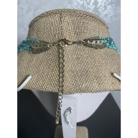 Multistrand Tiny Turquoise Aqua Blue Barrel Dyed Abalone Necklace - Picture 4 of 4